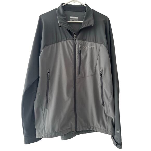 Marmot Jacket Mens Large Gray Full Zip Long Sleeve M3 Hiking Outdoor Excellent - Picture 1 of 6